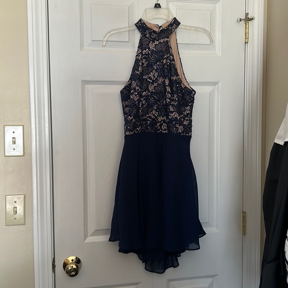 Navy blue mini dress